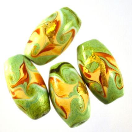 GL2886 Mint & Gold Ovals