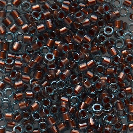 DB1706 Copper Pearl Lined Aqua Delica