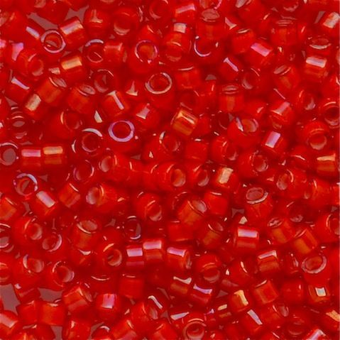 DB1780 White Lined Flame Red AB Delica