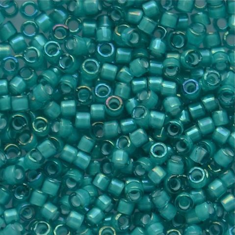 DB1782 White Lined Teal AB Delica