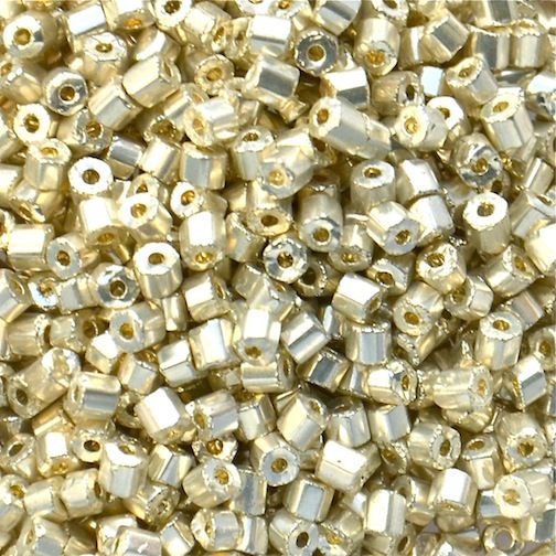 HEX057 Met Silver Size 10 Hex Beads