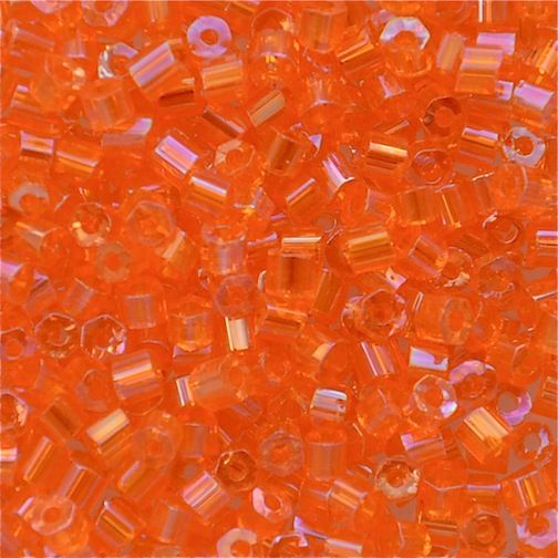 HEX162 Trans AB Orange Size 10 Hex Beads
