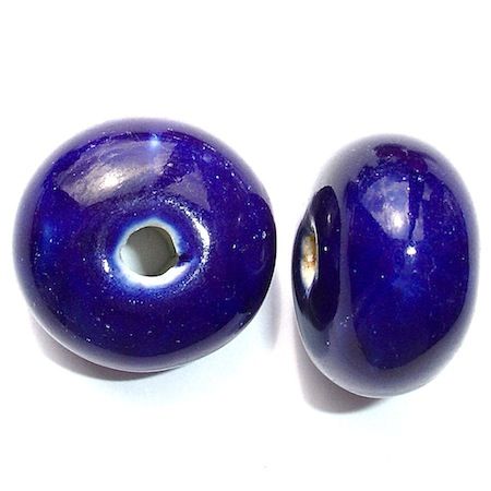 CE113 26x15mm Royal Blue Fat Ceramic Donut