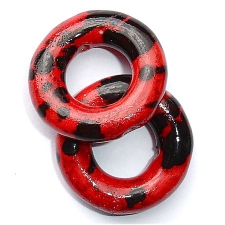 CE140 26mm Red Leopard Curved Ceramic Donut