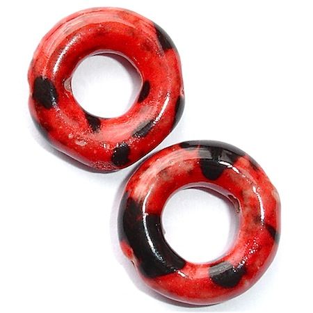 CE150 18mm Red Leopard Curved Ceramic Donut