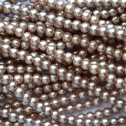 GP412 4mm Latte Glass Pearls