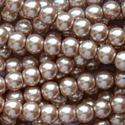 GP805 8mm Latte Glass Pearls