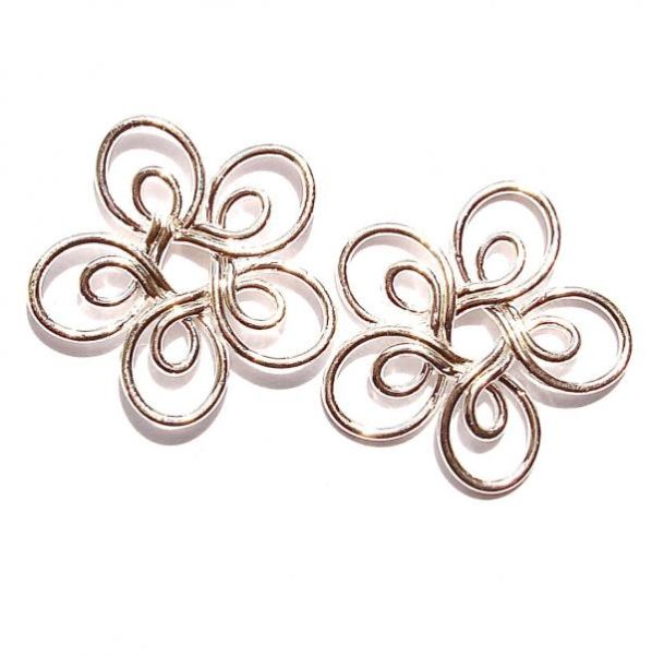 MB641S 22mm Silver Flower Filigree Link