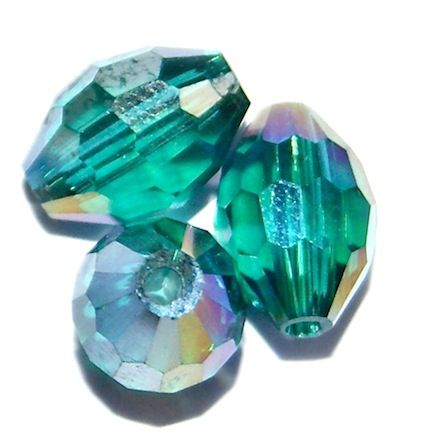 CC1122 8x6mm Teal AB Faceted Oval