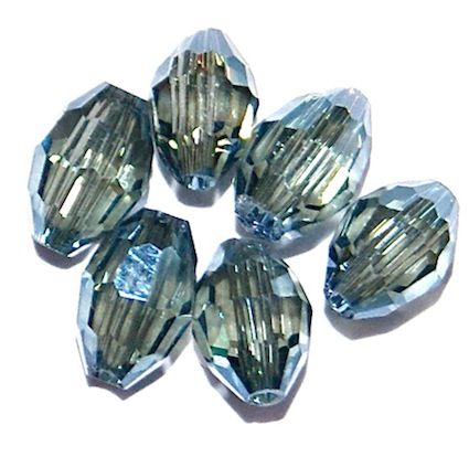 CC1154 6x4mm Sage Green Lustre Faceted Oval