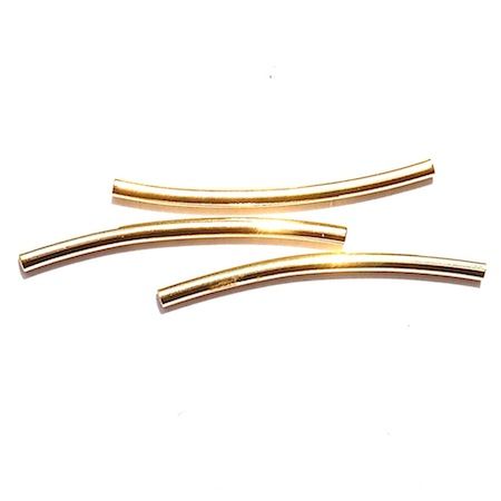 MB646G 25mm Hollow GP Metal Tube Bead