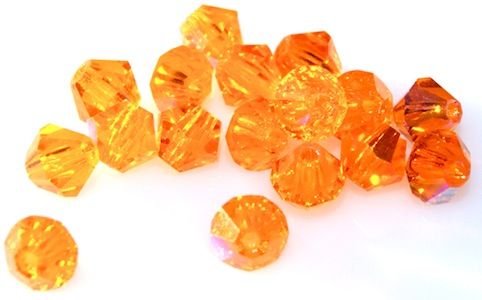 CB467 4mm Orange AB Crystal Bicone
