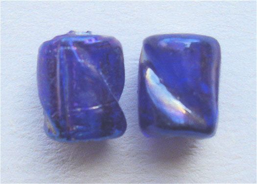 GLx0959 8x6mm Dark Blue Twisted Tube