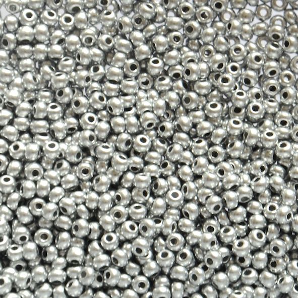 RC053 Metallic Silver size 11 Seed Beads