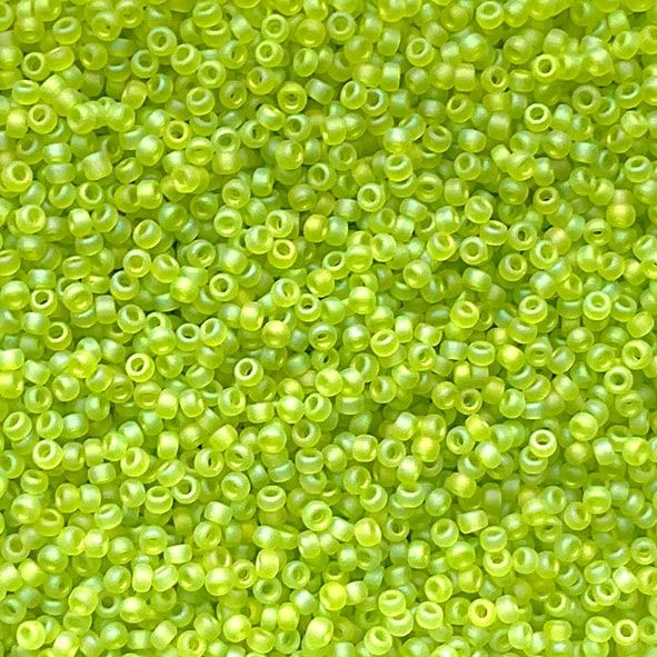 RC11-0143FR Matte Tr Chartreuse AB Size 11 Seed Beads
