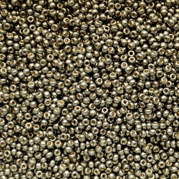 RC11-5112 Dur Galv Dk Steel Green Size 11 Seed Beads