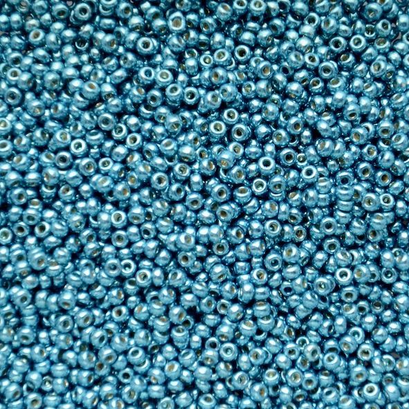 RC11-5113 Dur Galv Capri Blue Size 11 Seed Beads
