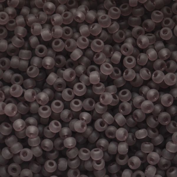 RC8-0142F Mat Trans Smoky Amethyst Size 8 Seed Beads