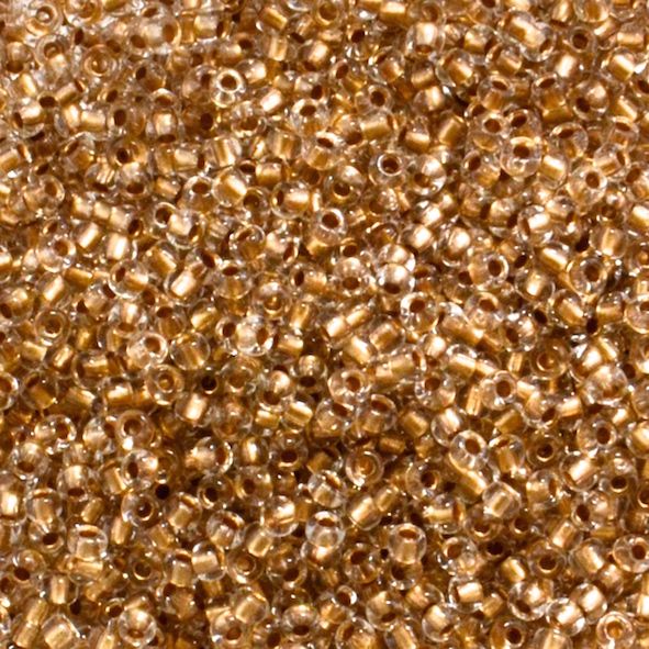 RC920 Gold Lined Crystal Size 8 Seed Beads