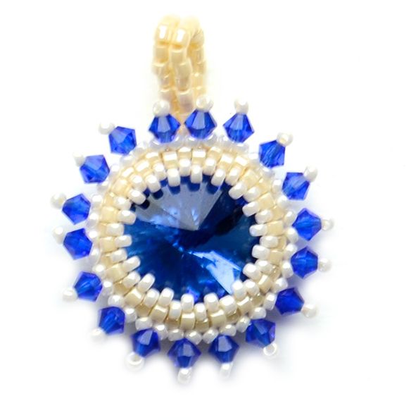 Sunray Pendant sapphire and cream
