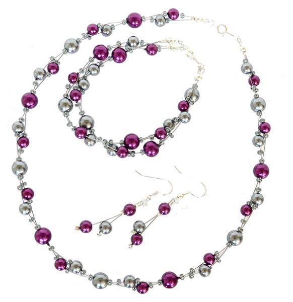 Tunis Aubergine and Pewter Set