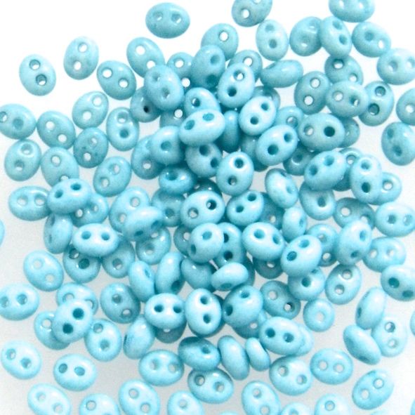 TW095 Opaque Aqua Twin Beads