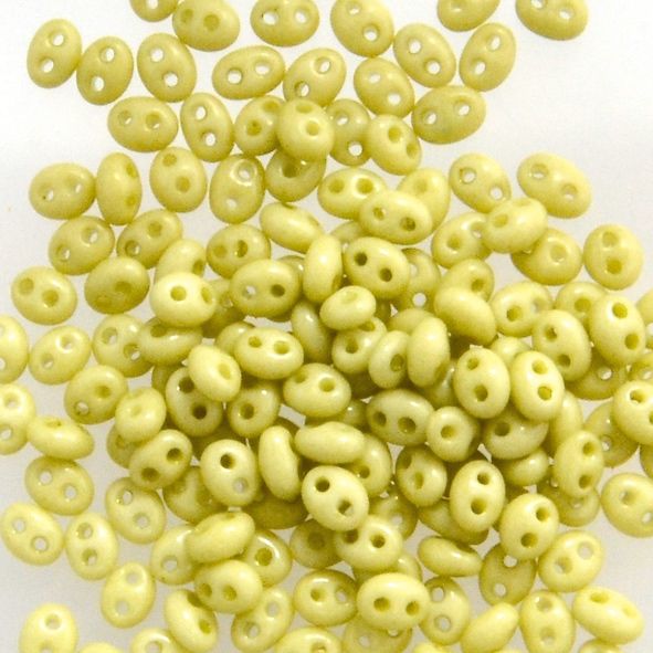 TW096 Opaque Pale Olive Twin Beads